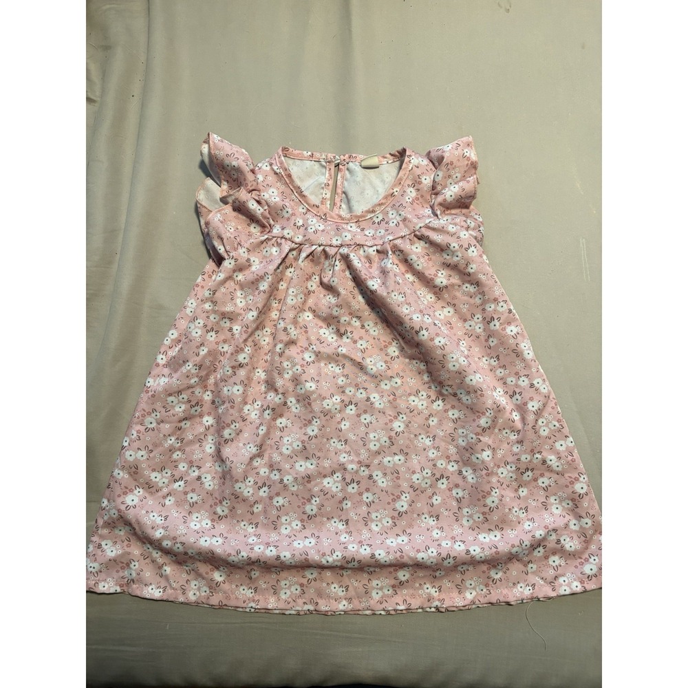 Girls Pink Floral A-Line Dress Size 1-2 years